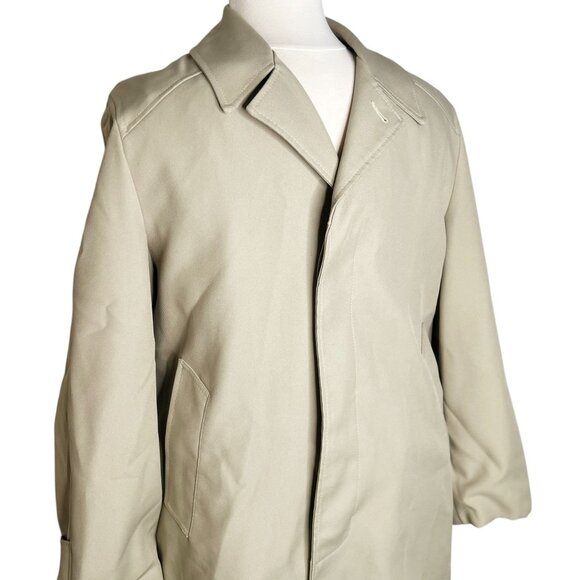 VTG Towncraft Trench Coat Mens Size 42 Reg Long Overcoat Removable Faux Fur